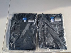 (2) NEW KNG CHEF COAT SIZE LARGE BLACK