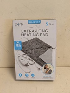 PURE ENRICHMENT PURE RELIEF EXTRA-LONG HEATING PAD XL GRAY