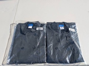 (2) NEW KNG CHEF COAT SIZE SMALL BLACK