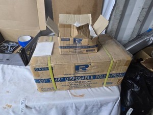 Unopened Box of Royal Paper 28 x 46 Disposable Poly Aprons 1000 Count
