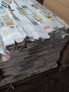NEW Pallet of Hampton Bay Cordless Vinyl Blinds Various Sizes and Possibly Other Colors - Some may be missing hardware