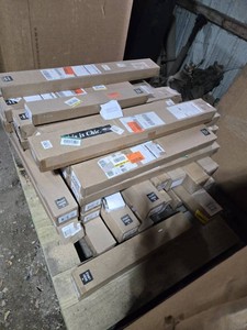 Pallet of Cordless Roman Shades Assortment Including Del Mar Sandcastle and Ridgewood Ultra White - Multiple Colors, Sizes and Possibly Brands