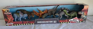 6 - Poseable Toy Dinosaurs in original box