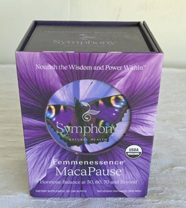 Femmenessence Maca Pause Symphony Capsules - 30 day supply.  Capsules expire 11302028.  Box says Hormone Balance at 50,60,70 and Beyond.