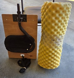 Egg Crate Foam mattress pad (56 x 52 x 1) and Standard Bed Cane Bed Rail with Safety Support for Adult Bed. Pre-owned.