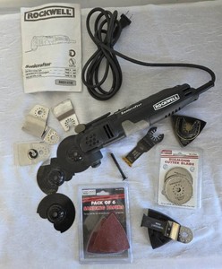 Rockwell sonicrafter oscillating tool with misc. accessories.
