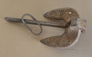 Vintage Roloff Cast Iron Boat Anchor