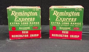 2 BOXES OF VINTAGE REMINGTON EXPRESS EXTRA LONG RANGE 12 GAUGE SHOTGUN SHELLS