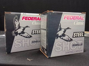2 BOXES OF VINTAGE FEDERAL CLASSIC 12 GAUGE SHELLS AND 12 GAUGE PELLETS