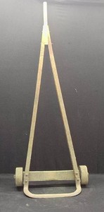 VINTAGE FEED SACK DOLLY  PRIMITIVE HAND TRUCK