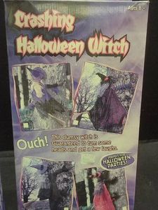 VINTAGE HALLOWEEN CRASHING WITCH AND SPOOKY ORANGE LIGHTS