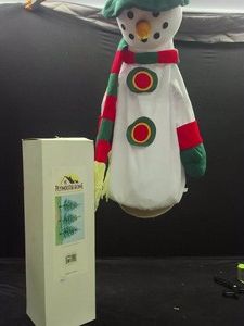 24 PRE LIT STAKE TREE SET AND BLOW UP SNOWMAN