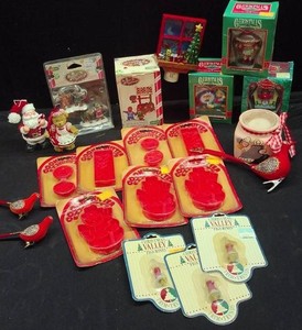 COLLECTABLE CHRISTMAS FIGURINES, ORNAMENTS, COOKIE CUTTERS AND MORE