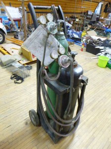 Torch Set on Wheeled Cart