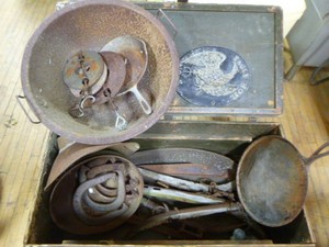 Wooden Box Full of Vintage Items