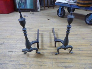 Vintage Cast Iron Andirons