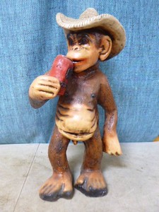 Decorative Statue of a Cowboy Monkey
