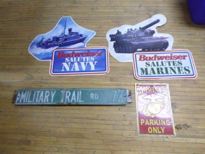 4 Metal Military Signs