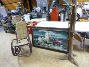 Rocking Chair, Print and Coat Rack