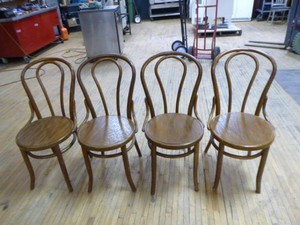 4 Oak Bistro Chairs
