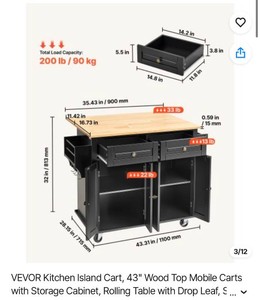 Vevor Kitchen Island
