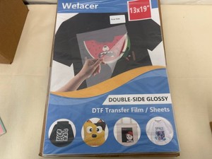 100 Welacer 13x9 Sheets DTF Transfer Film Glossy Clear