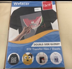 100 Welacer 13x9 Sheets DTF Transfer Film Glossy Clear
