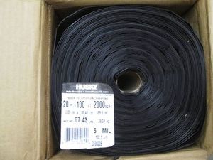 2 x 100 Foot roll of Husky 6 mil black polyethylene sheeting
