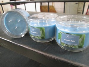 3 Garden rain scented three wick candles