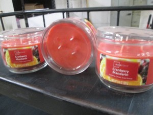 3 Cranberry mandarin scented three wick candles