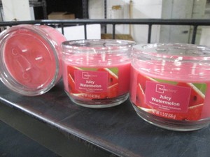 3 Juicy watermelon scented three wick candles