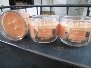 3 Lakeside garden scented three wick candles