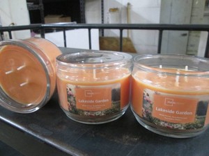 3 Lakeside garden scented three wick candles