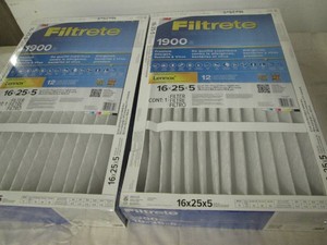 2 3M Filtrete 16 x 25 x 5 inch air filters