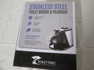 Stainless steel toilet brush and plunger