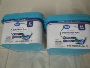 2 Tubs of 87 premium dishwasher packs