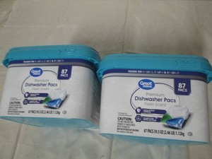 2 Tubs of 87 premium dishwasher packs