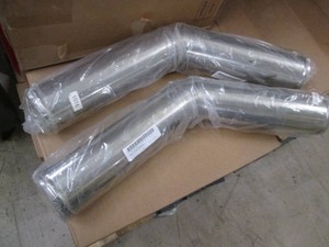 2pc Stainless steel silver tone 3.15in bent Smoto exhaust pipes