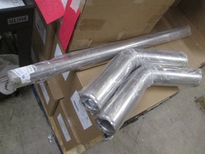 2pc Stainless steel silver tone 3.15in bent Smoto exhaust pipes plus 2in 51mm straight pipe