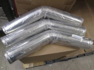 3pc Stainless steel silver tone 3.15in bent Smoto exhaust pipes