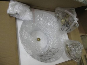 Semi Flush mount 4-bulb ceiling light with glass shade