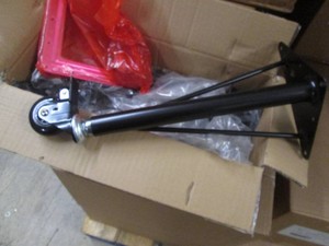 4pc black metal 13in adjustable height table legs with locking caster wheels