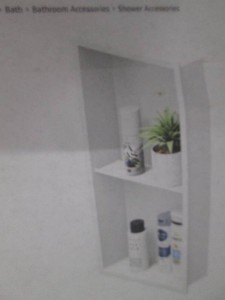 Stainless Steel 24x12in white shower niche w2-tier shelf
