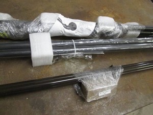 Assorted length and finish adjustable curtain rods with caf rod hooks