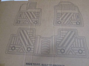 Custom fit 3pc all weather automotive floor mats for 1st and 2nd rows