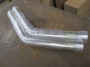 (2) 45° bend 2in automotive exhaust pipes