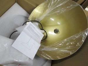 Gold tone metal pendulum ceiling light fixture