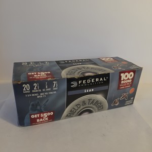 Federal Field & Target 20 Gauge Lead Shotshells 100 Round Value Pack