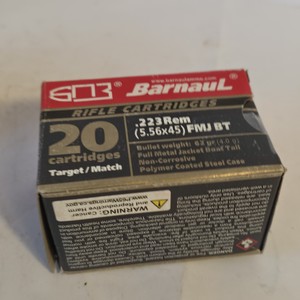 Barnaul .223 Remington 62 Grain FMJ Boat Tail Rifle Ammunition
