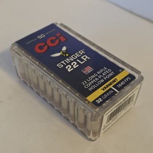 CCI Stinger .22 LR Copper-Plated Hollow Point Varmint Ammunition